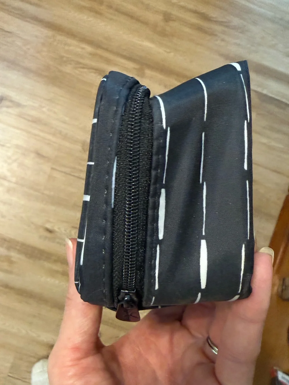 Black Vertical Dash Travel Organizer Pouch